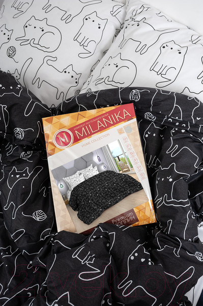 Изображение товара Комплект постельного белья Milanika Инь-янь евро (поплин)