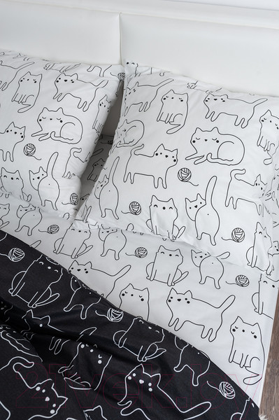 Изображение товара Комплект постельного белья Milanika Инь-янь евро (поплин)