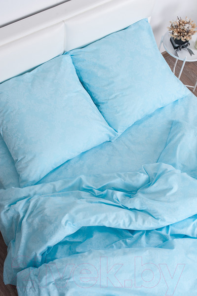 Изображение товара Комплект постельного белья Milanika Аквамарин евро (поплин-жаккард)