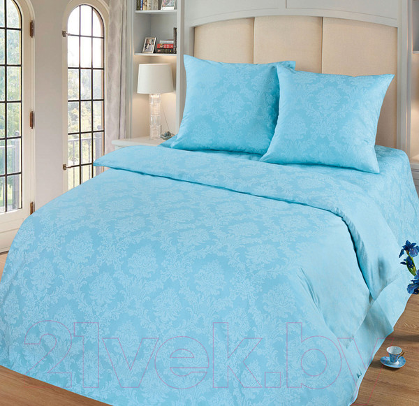 Изображение товара Комплект постельного белья Milanika Аквамарин  1.5сп (поплин-жаккард)