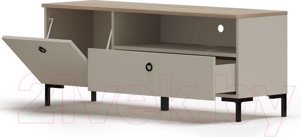 Изображение товара Тумба Black Red White Domenica RTV1D1S (глиняный серый/дуб сильвержек ореховый)