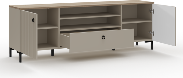 Изображение товара Тумба Black Red White Domenica RTV2D1S (глиняный серый/дуб сильвержек ореховый)