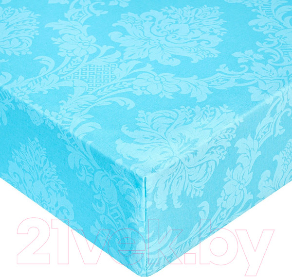 Изображение товара Простыня Milanika Аквамарин на резинке 90x200x20 (поплин-жаккард)