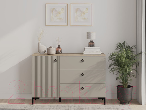 Изображение товара Тумба Black Red White Domenica KOM1D3S (глиняный серый/дуб сильвержек ореховый)