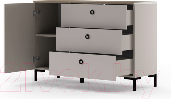 Изображение товара Тумба Black Red White Domenica KOM1D3S (глиняный серый/дуб сильвержек ореховый)