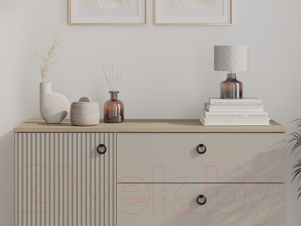 Изображение товара Тумба Black Red White Domenica KOM1D3S (глиняный серый/дуб сильвержек ореховый)