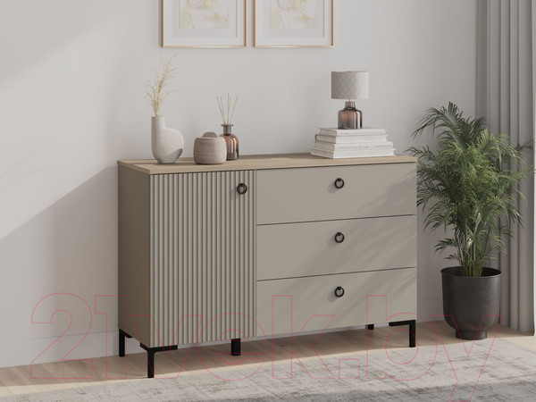 Изображение товара Тумба Black Red White Domenica KOM1D3S (глиняный серый/дуб сильвержек ореховый)