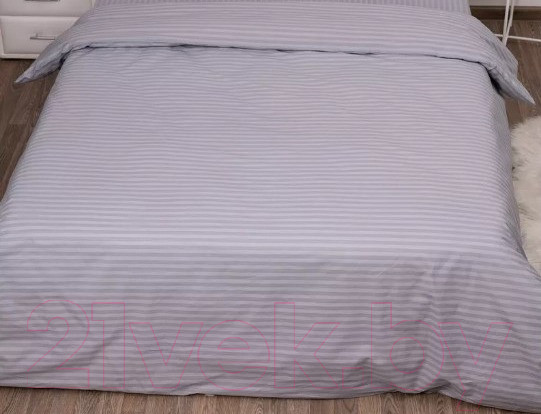 Изображение товара Пододеяльник Milanika Темно-серый евро (поплин-страйп)