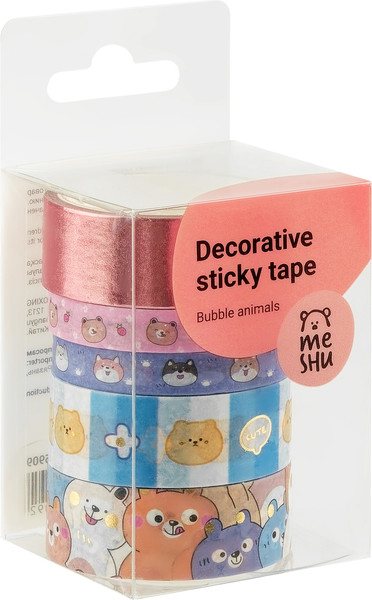 Изображение товара Набор лент декоративных Meshu Bubble Animals / MS_55909 (5шт)