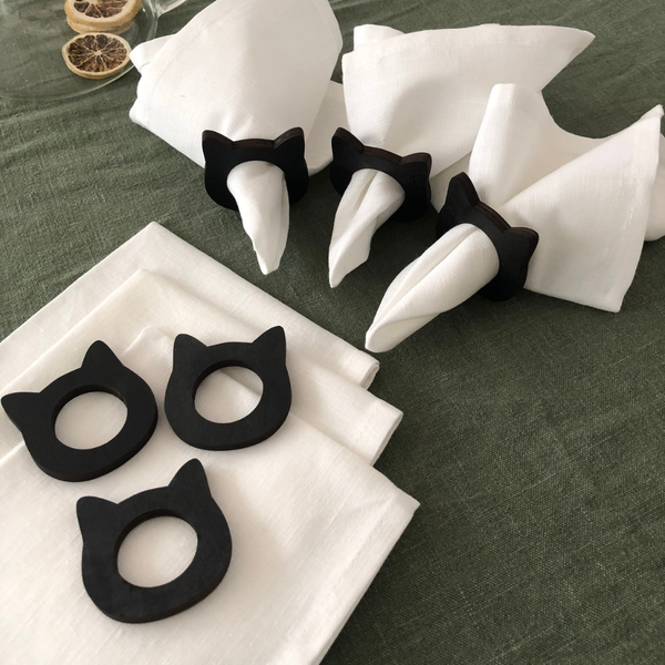 Изображение товара Набор сервировочных салфеток ОМурМебель Уши кота С кольцами (6шт)