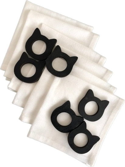 Изображение товара Набор сервировочных салфеток ОМурМебель Уши кота С кольцами (6шт)