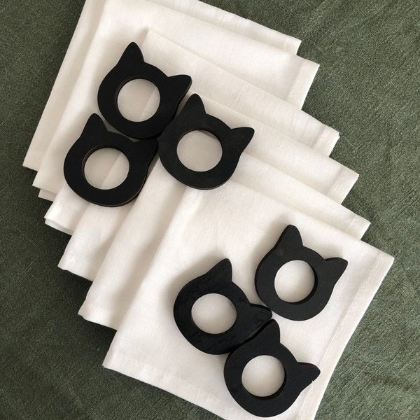 Изображение товара Набор сервировочных салфеток ОМурМебель Уши кота С кольцами (6шт)