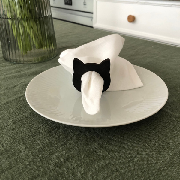 Изображение товара Набор сервировочных салфеток ОМурМебель Уши кота С кольцами (6шт)