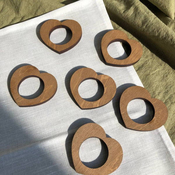 Изображение товара Набор сервировочных салфеток ОМурМебель Сердце С кольцами (6шт)