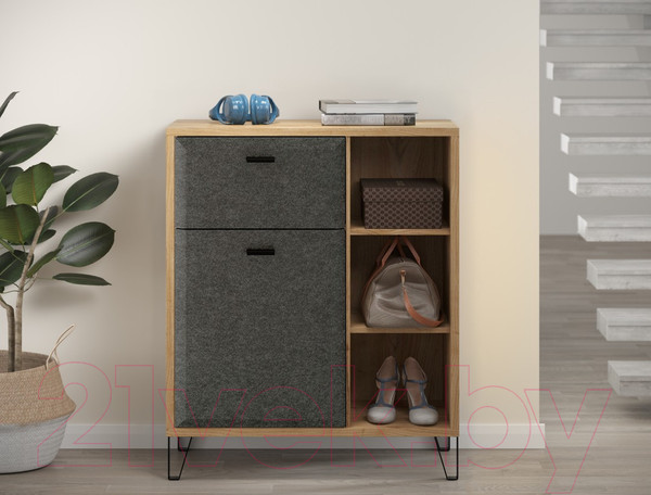 Изображение товара Тумба Black Red White Grace KOM1D1S (дуб наварра/графит)