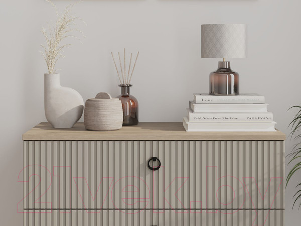 Изображение товара Комод Black Red White Domenica KOM3S (глиняный серый/дуб сильвержек ореховый)