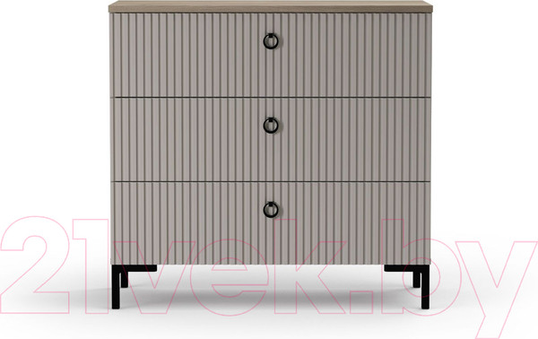 Изображение товара Комод Black Red White Domenica KOM3S (глиняный серый/дуб сильвержек ореховый)