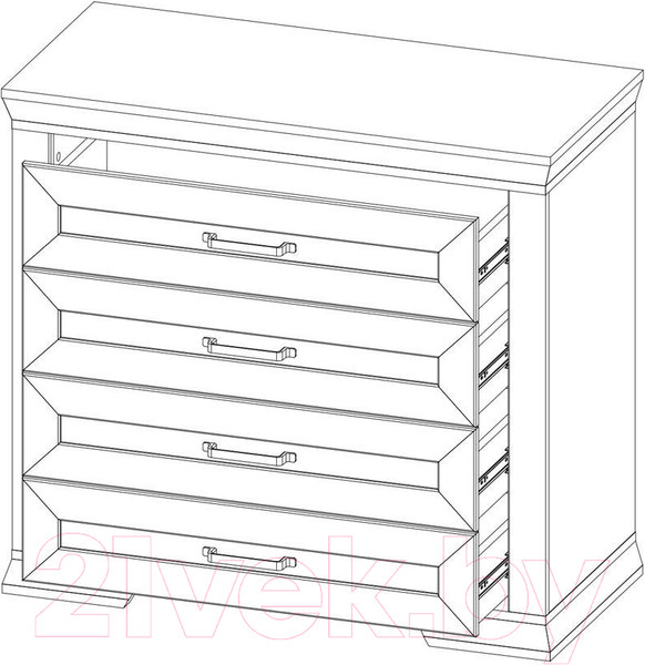 Изображение товара Комод Black Red White Marselle KOM4S (ясень снежный/дуб сонома темный)