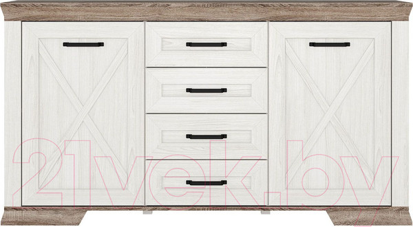 Изображение товара Тумба Black Red White Marselle KOM2D4S (ясень снежный/дуб сонома темный)