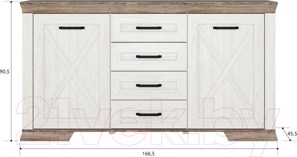 Изображение товара Тумба Black Red White Marselle KOM2D4S (ясень снежный/дуб сонома темный)