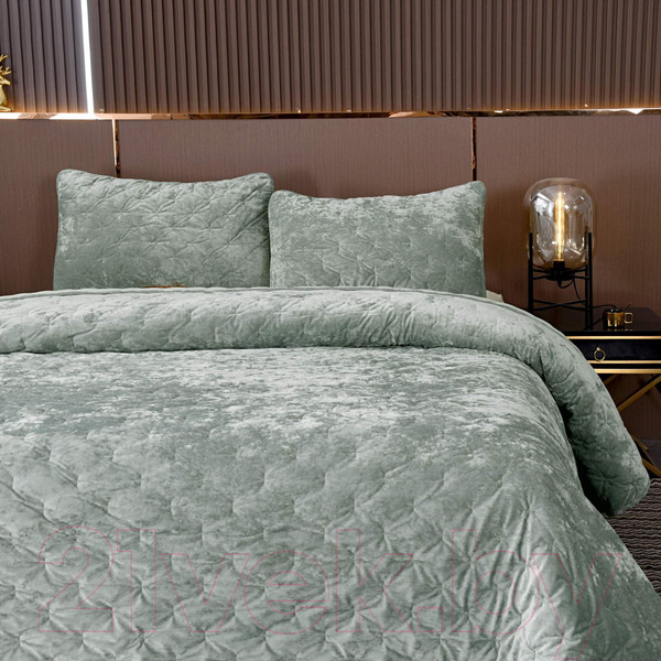 Изображение товара Набор текстиля для спальни Sofi de Marko Алира 160х220 / Пок-Ал-160х220из (изумрудный)