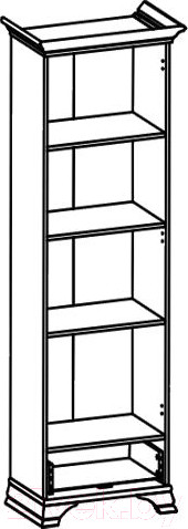 Изображение товара Шкаф с витриной Black Red White Kentaki S320-REG1W1S (белый)