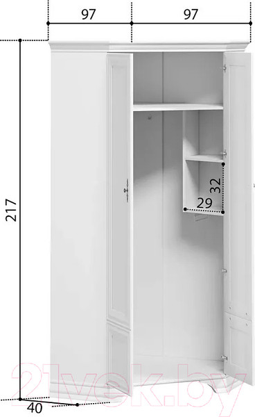 Изображение товара Шкаф Black Red White Kentaki S320-SZFN2D (белый)