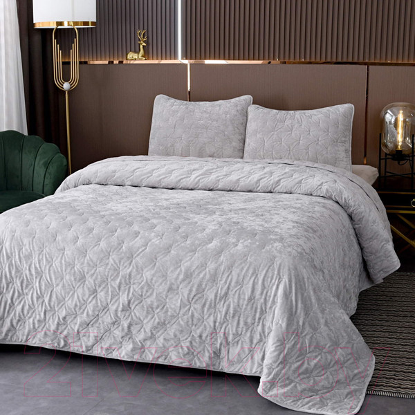 Изображение товара Набор текстиля для спальни Sofi de Marko Алира 160х220 / Пок-Ал-160х220сс (светло-серый)