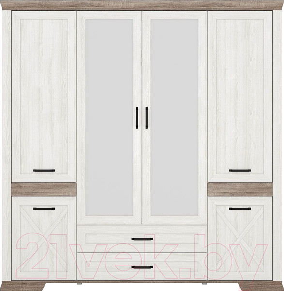 Изображение товара Шкаф Black Red White Marselle SZF6D2S (ясень снежный/дуб сонома темный)