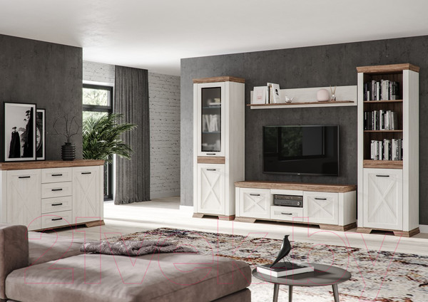 Изображение товара Шкаф Black Red White Marselle REG1DL (ясень снежный/дуб сонома темный)