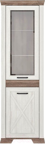 Изображение товара Шкаф с витриной Black Red White Marselle REG1W1DP (ясень снежный/дуб сонома темный)