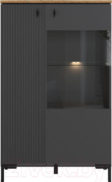 Изображение товара Шкаф Black Red White San Gimignano REG1D1W/140 с подсветкой (антрацитовый/дуб нокс)