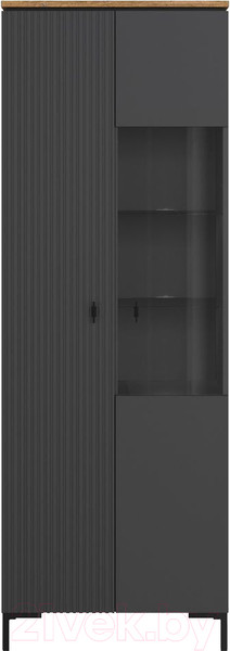 Изображение товара Шкаф с витриной Black Red White San Gimignano REG1D1W (антрацитовый/дуб нокс)