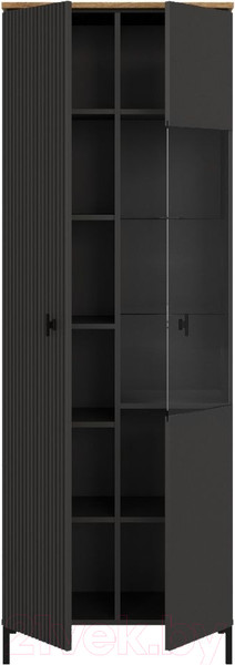 Изображение товара Шкаф с витриной Black Red White San Gimignano REG1D1W (антрацитовый/дуб нокс)