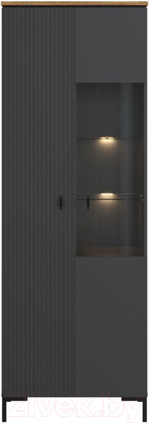 Изображение товара Шкаф с витриной Black Red White San Gimignano REG1D1W с подсветкой (антрацитовый/дуб нокс)