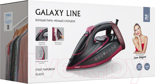 Изображение товара Утюг Galaxy Line GL 6133 (черный/розовый)