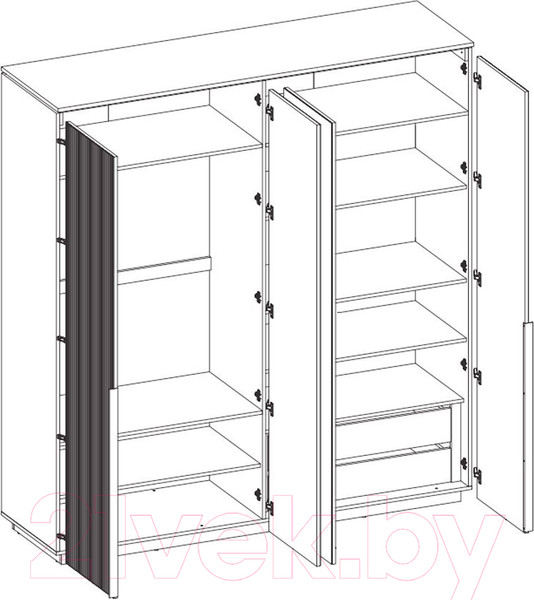 Изображение товара Шкаф Black Red White San Gimignano SZF4D (антрацитовый/дуб нокс)