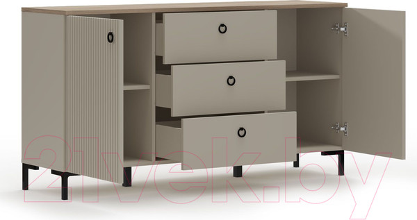 Изображение товара Тумба Black Red White Domenica KOM2D3S (глиняный серый/дуб сильвержек ореховый)