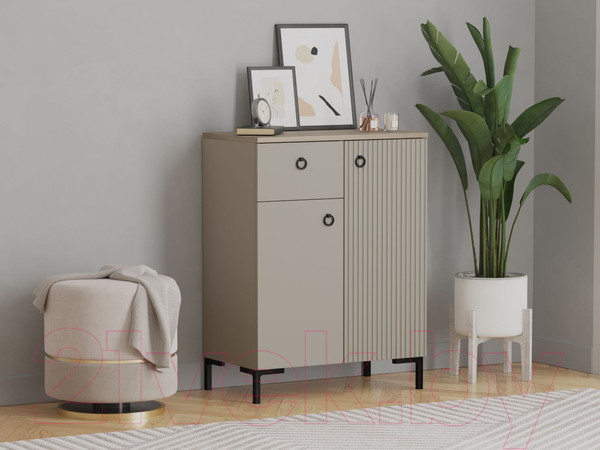 Изображение товара Тумба Black Red White Domenica KOM2D1S (глиняный серый/дуб сильвержек ореховый)