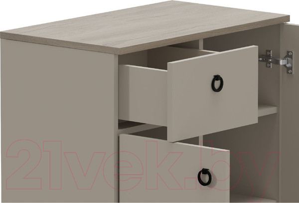 Изображение товара Тумба Black Red White Domenica KOM2D1S (глиняный серый/дуб сильвержек ореховый)