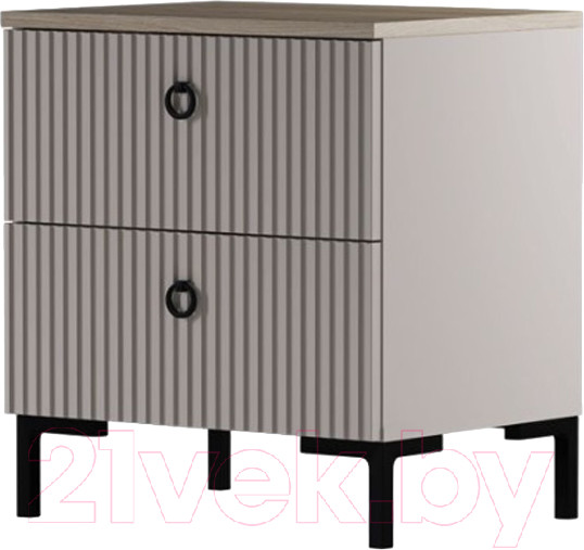 Изображение товара Прикроватная тумба Black Red White Domenica KOM2S (глиняный серый/дуб сильвержек ореховый)