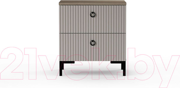 Изображение товара Прикроватная тумба Black Red White Domenica KOM2S (глиняный серый/дуб сильвержек ореховый)