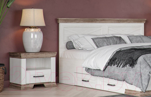 Изображение товара Прикроватная тумба Black Red White Marselle KOM1S (ясень снежный/дуб сонома темный)