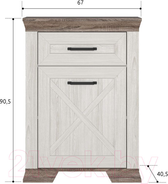 Изображение товара Тумба Black Red White Marselle KOM1D1S (ясень снежный/дуб сонома темный)