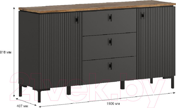 Изображение товара Тумба Black Red White San Gimignano KOM2D3S (антрацитовый/дуб нокс)