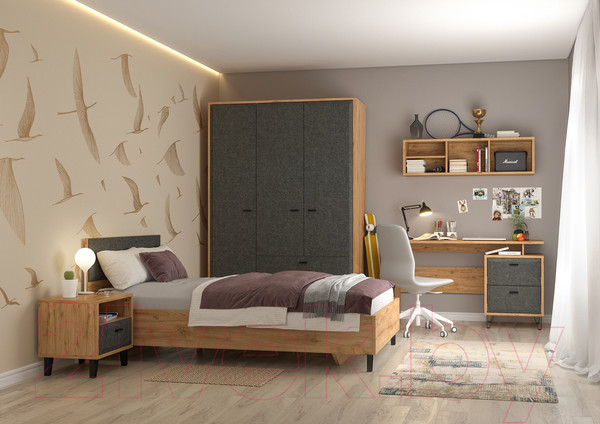 Изображение товара Письменный стол Black Red White Grace BIU2S (дуб наварра/графит)