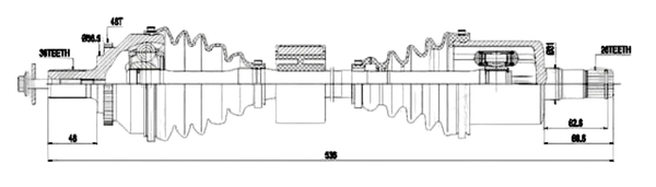 Изображение товара Приводной вал Patron PDS0439