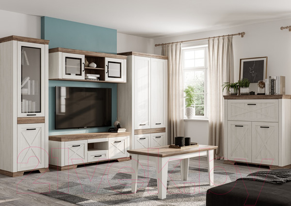 Изображение товара Журнальный столик Black Red White Marselle LAW/120 (ясень снежный/дуб сонома темный)