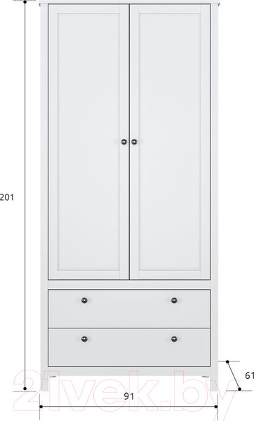 Изображение товара Шкаф Black Red White Ewa SZF2D2S/90 (белый)