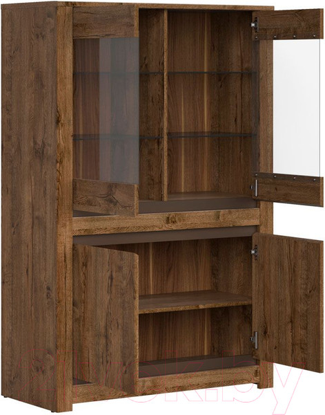 Изображение товара Шкаф с витриной Black Red White Kada S404-REG2W2D (дуб April)